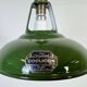 Suspension industrielle en émail vert de Coolicon, années 1950