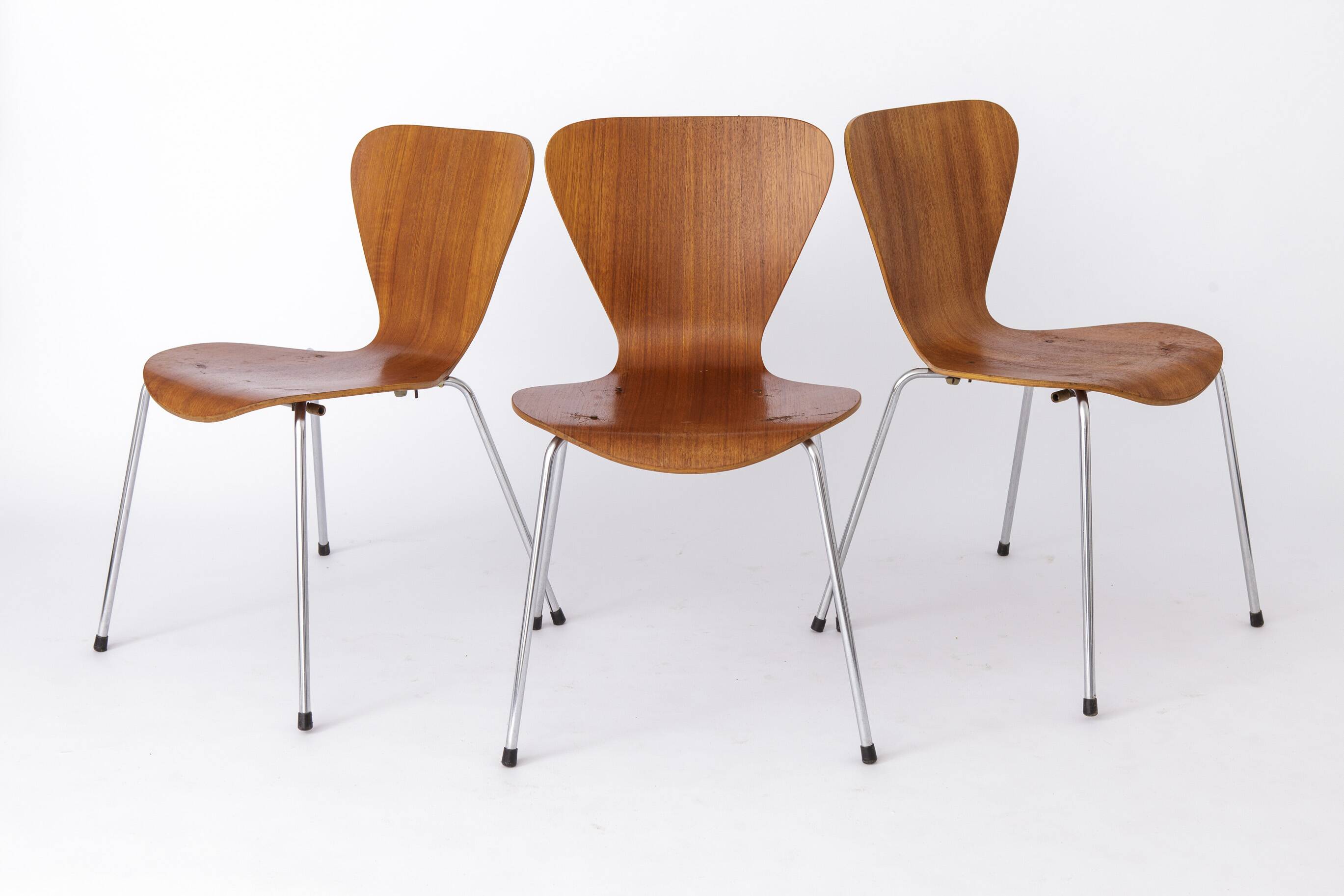 Set of 6 Vintage Stacking Chairs, 1960s, Teak - German Design