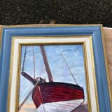 Marine Painting, Boat on the Beach cecile mesmin