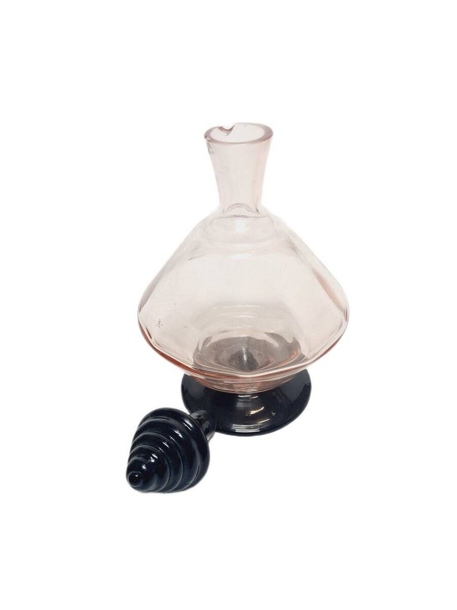 Art Deco carafe from Hortensja Glassworks, Poland, 1930s