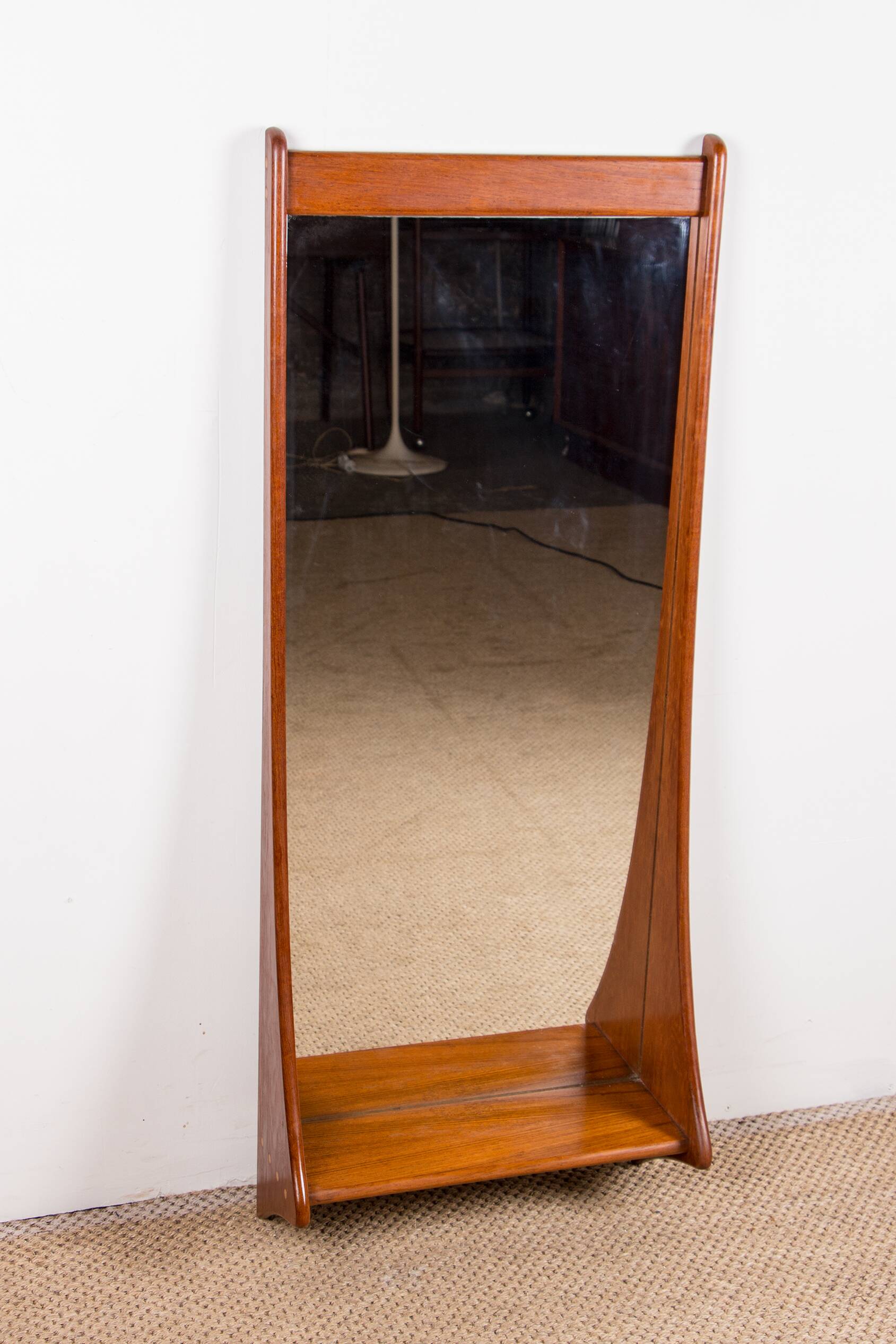 Large Danish Teak wall mirror by Pedersen and Hansen 1960.