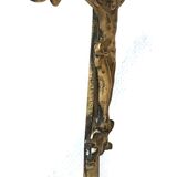 Old golden brass crucifix