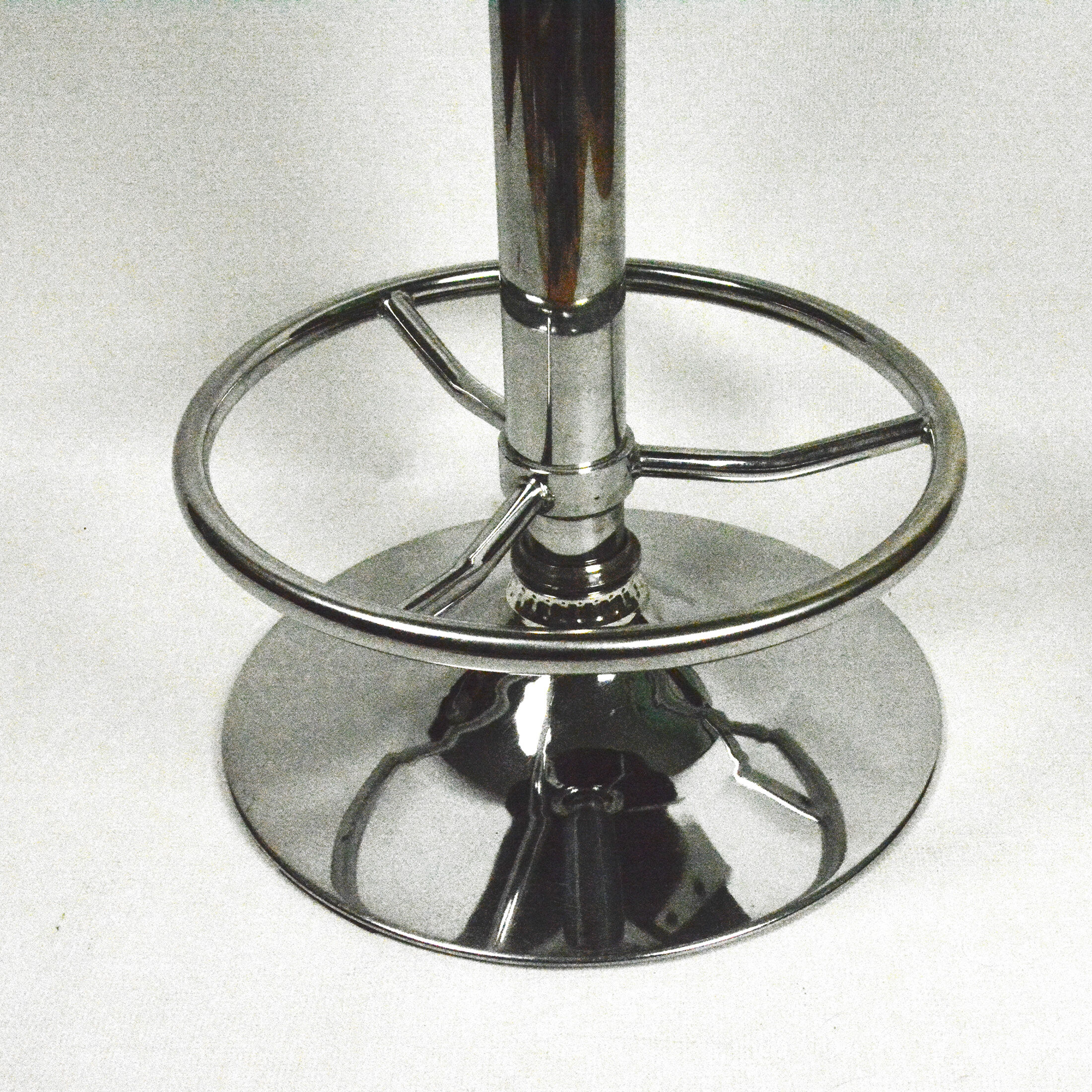 Bar stool black, eco-leather, Germany 90s