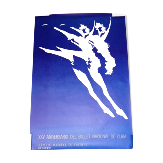 Affiche vintage 1974 25ème anniversaire du ballet national de Cuba comme neuve