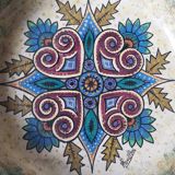 Quimper faience plate, P FOUILLEN