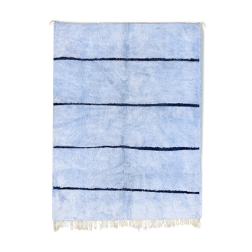 Tapis marocain moderne bleu
