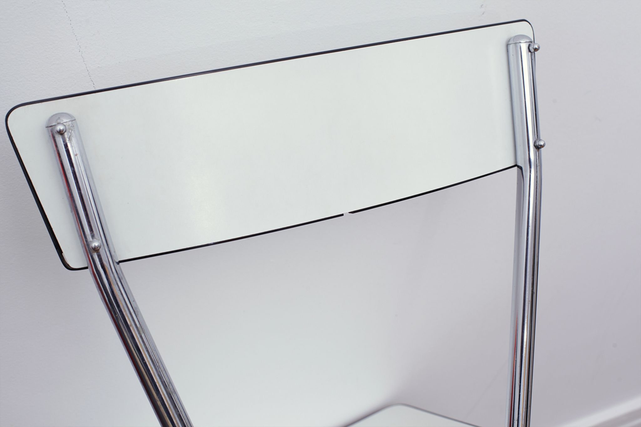 White and black formica chair 70s