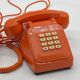 Vintage button telephone, Socotel S63, orange 🧡, 1984,