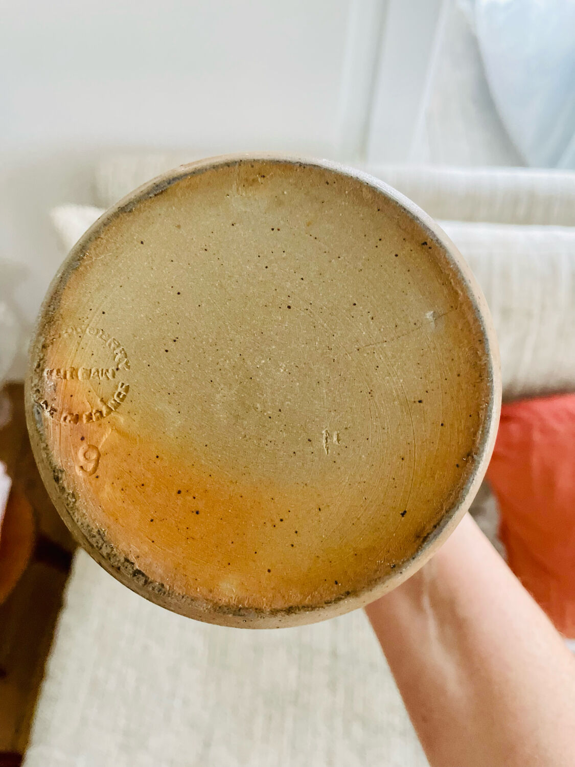 Pichet stoneware vintage Grès du Berry handmade France