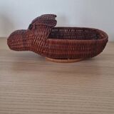 Hippopotamus zoomorphic wicker basket