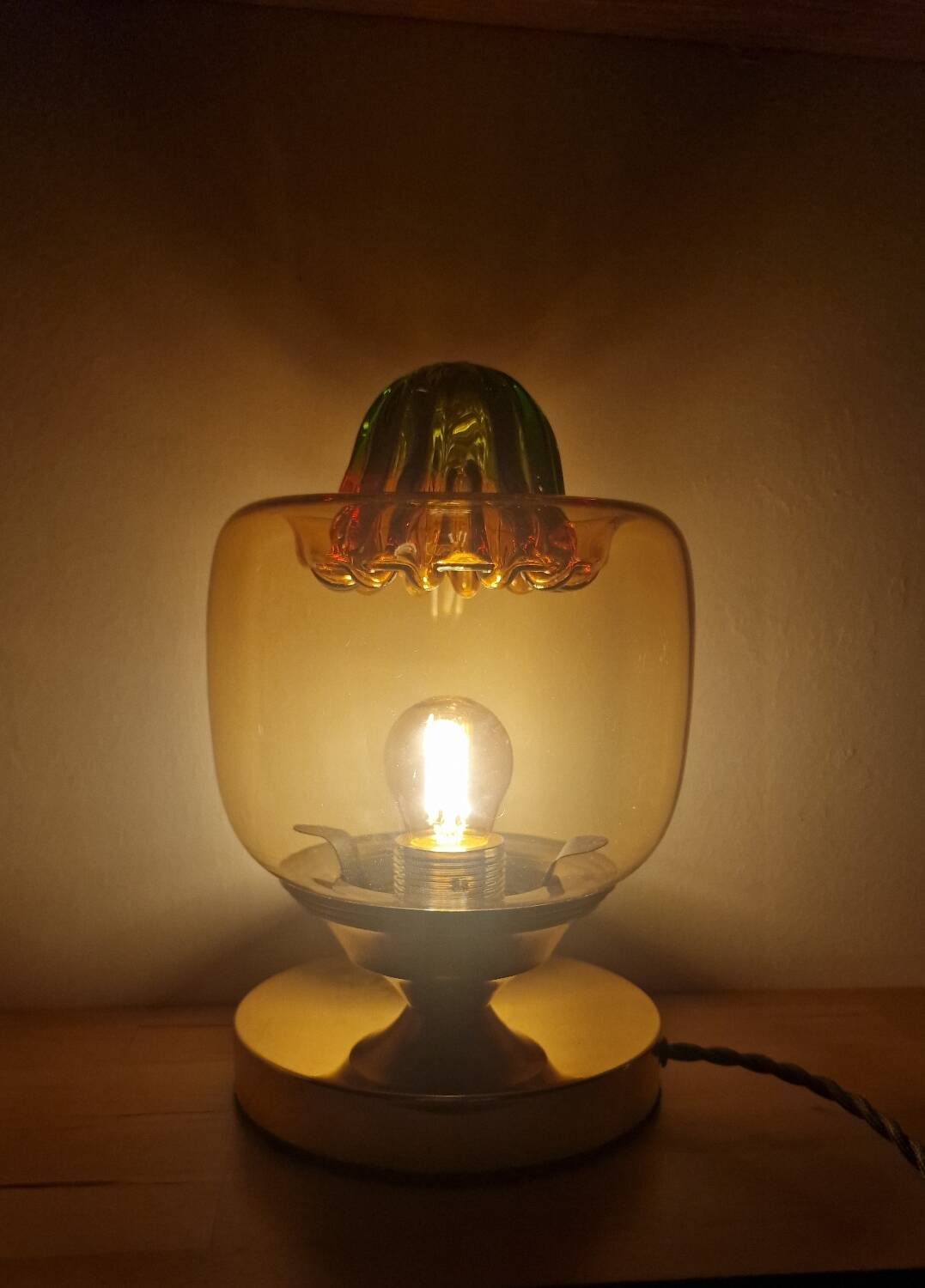 Lampe à poser tactile en verre de Murano