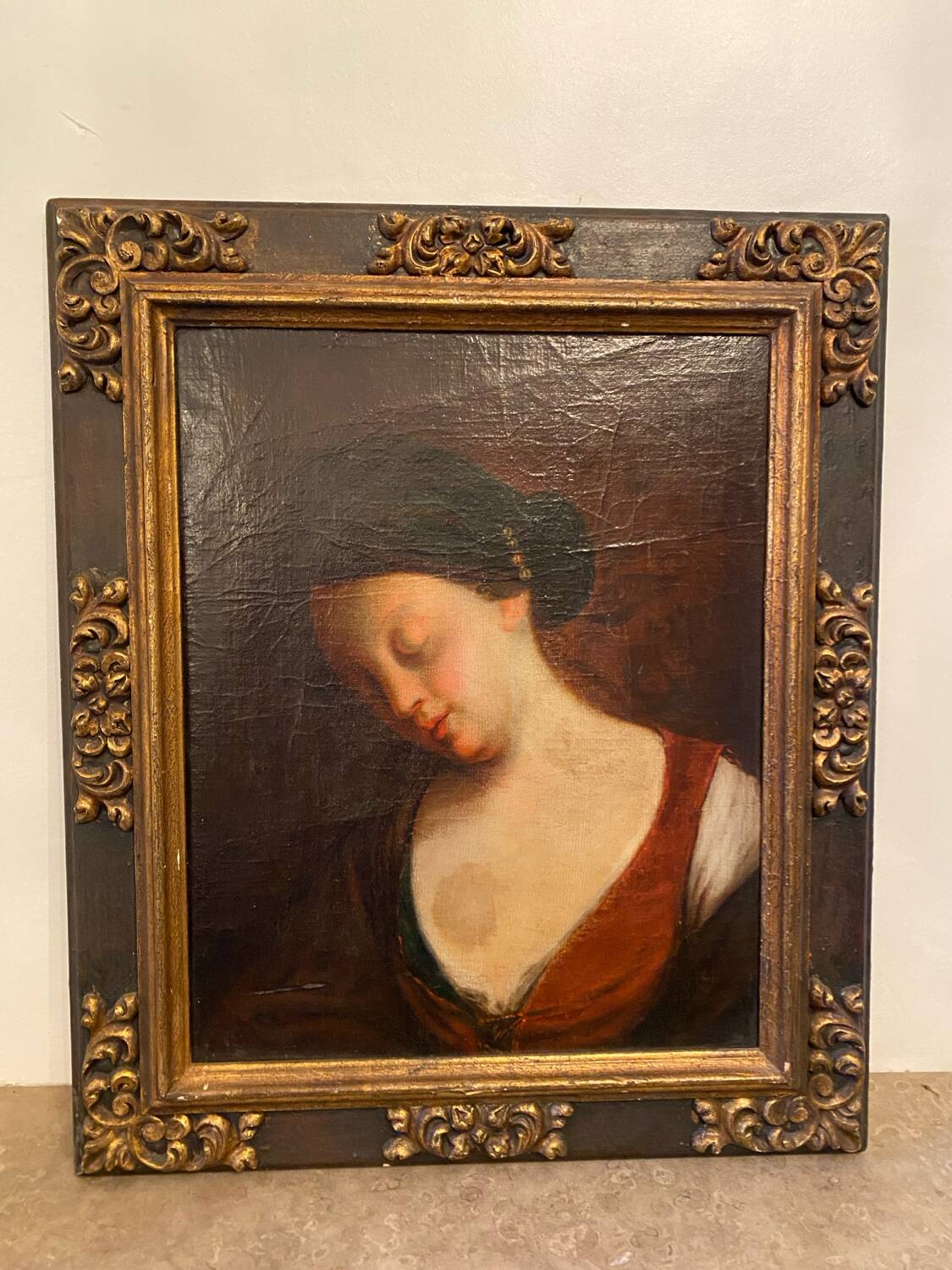 Old portrait of a young girl