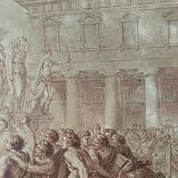 Charles Nicolas Cochin, Lycurgus wounded in a sedition, engraving, eighteenth century