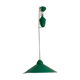 Industrial hanging in green metal with pulley