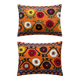 Set of 2 vintage embroidered cushion covers 51x66 cm