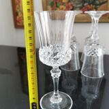 6 Cristal d Arques stemmed glasses