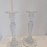 Bohemian crystal torch candle holders
