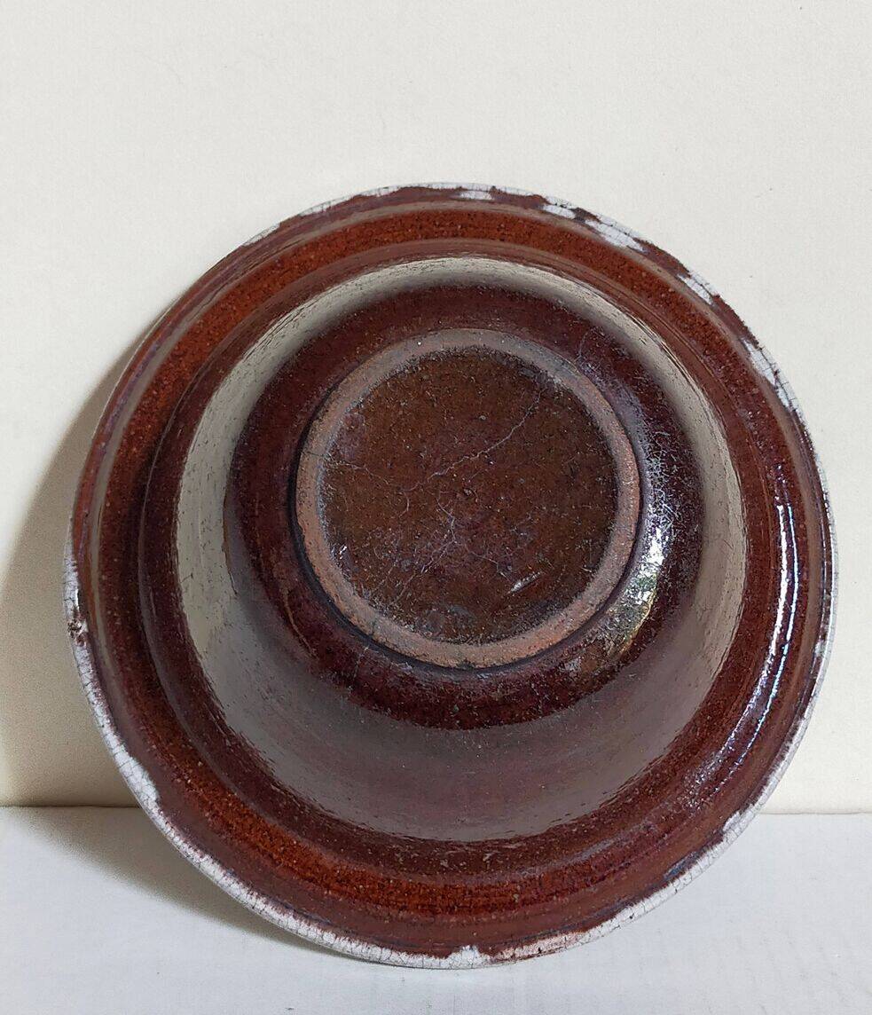 19th century enamelled earthenware salad bowl