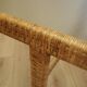 Glass and wicker side table, Danish design, 1970s, made in Denmark