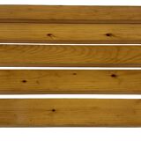 Vintage Scandinavian modern pinewood slatted bench from the 1960's