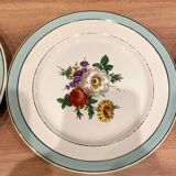 6 flat plates in half-porcelain Badonviller