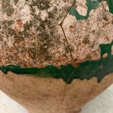 19th-century confit pot. Glazed green terracotta.