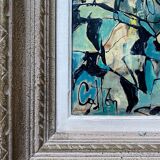 Painting Pierre Catton (1903) "Auguste à l'oiseau" HSP cf. B. Buffet + frame