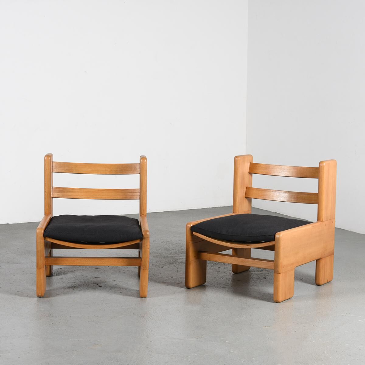 Pair of solid ash heaters, France circa 1970