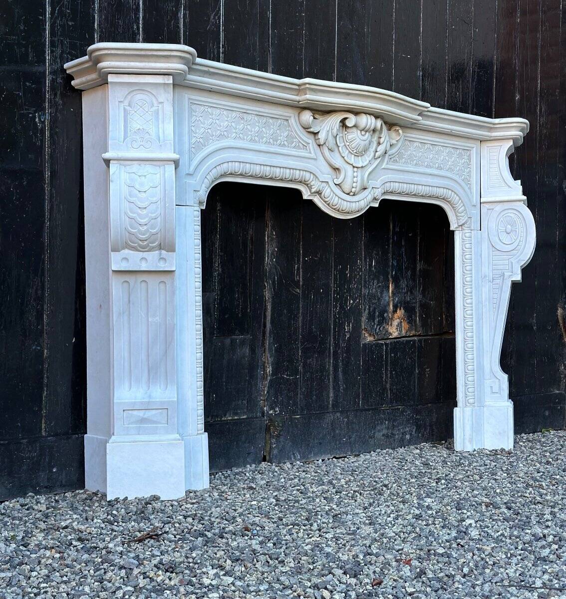 Napoleon III Fireplace In Carrara Marble Circa 1880