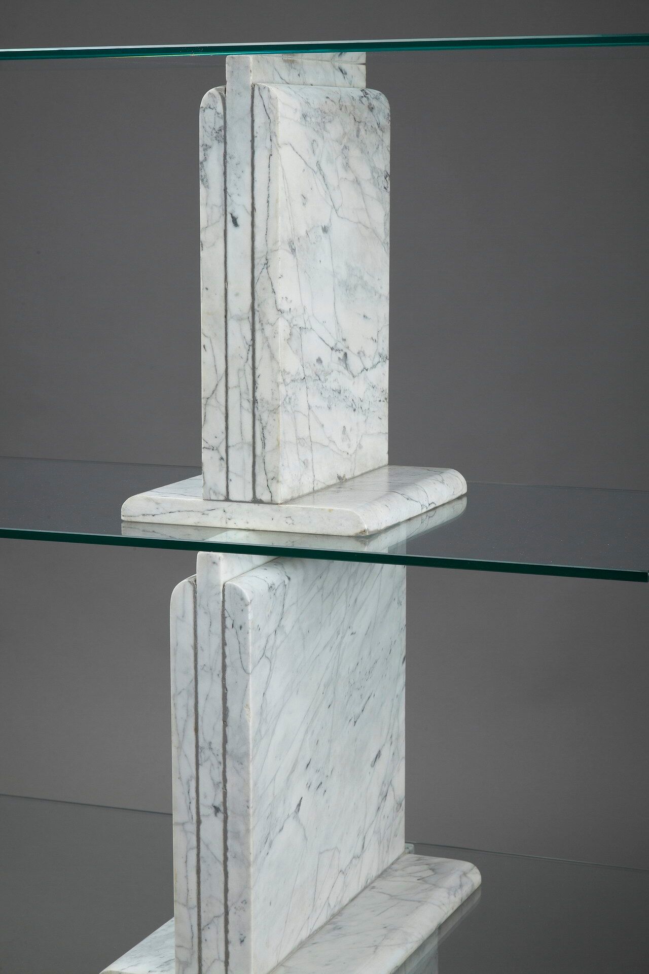 Carrara marble and glass library - 1970