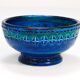 Mid-century candle holder Aldo Londi Bitossi Rimini Blue enamel, 1950s