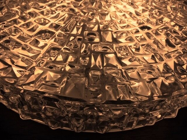 Glass ceiling lights diamond tips, double lighting, 32 cm