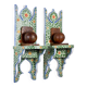 Pair of hand-painted Tunisian bedside tables or shelves