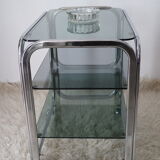 Side table serving chrome and vintage glass 70