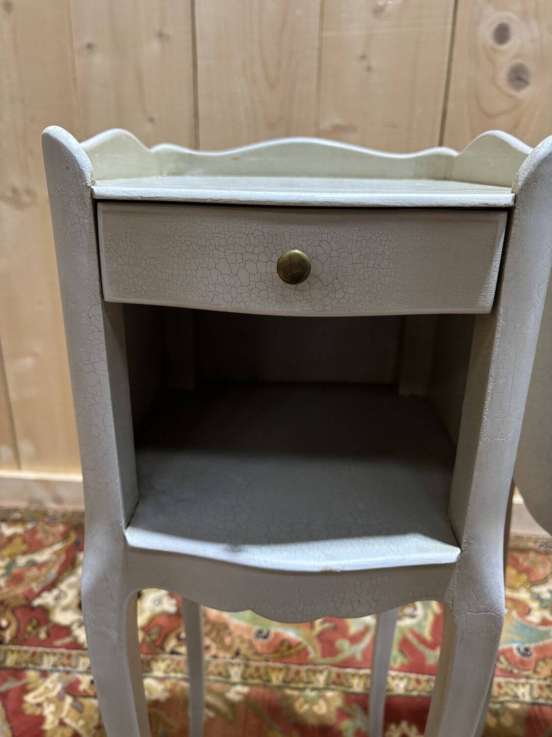Pair of white Louis XV style bedside tables.
