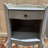 Pair of white Louis XV style bedside tables.
