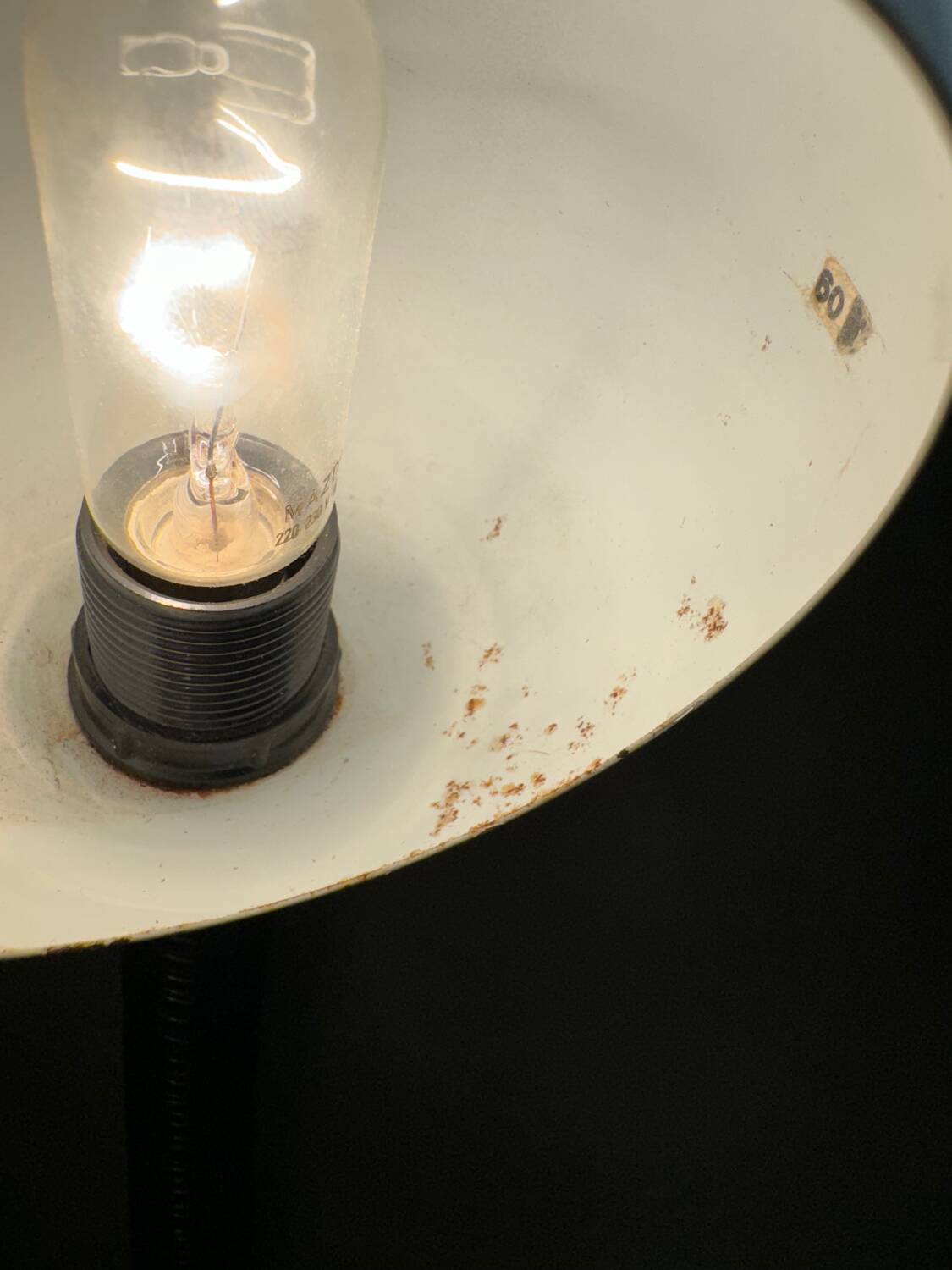 Lampe de bureau Eyeball blanche années 70