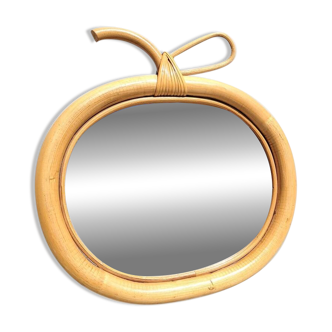 Miroir rotin forme pomme