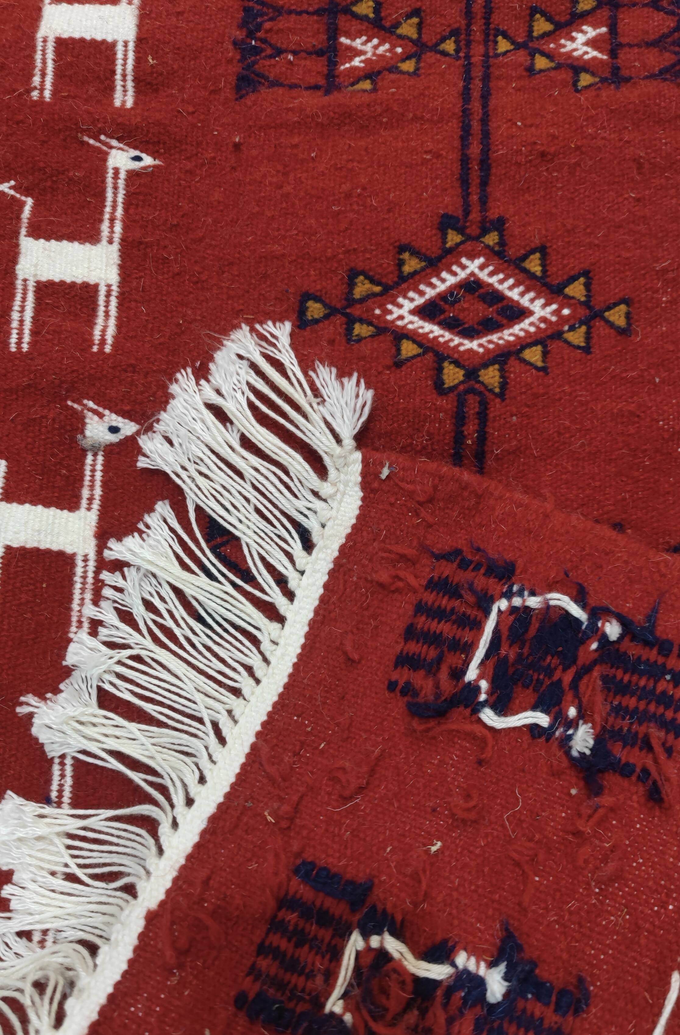 Hand-woven kilim rug with Berber patterns