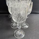 10 Bohemian cut crystal wine glasses