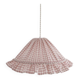 Emilia "small pink squares" conical textile suspension with flounce