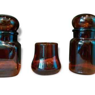 Brown glass jars