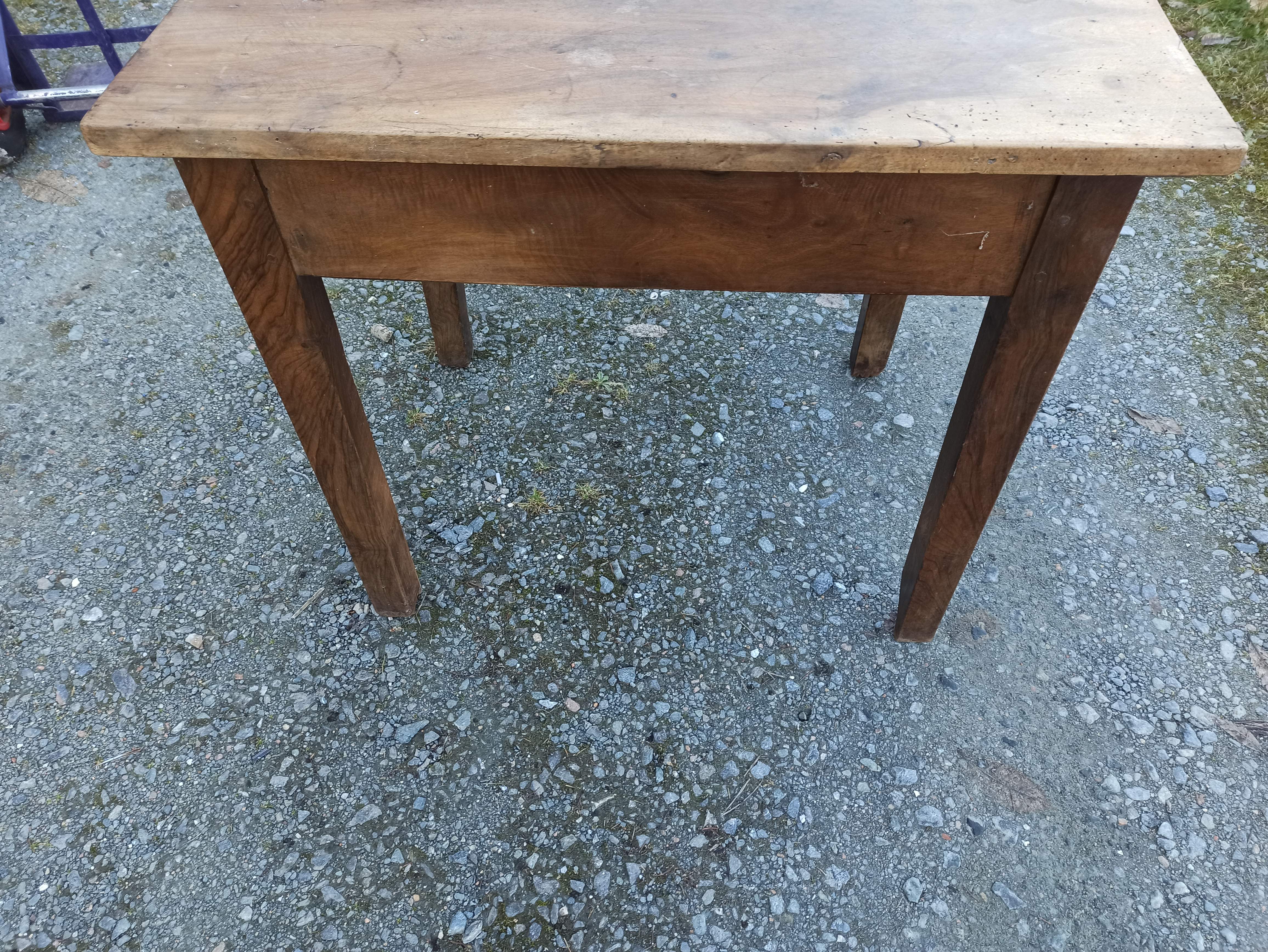 Firm table desk cherry walnut a drawer in front