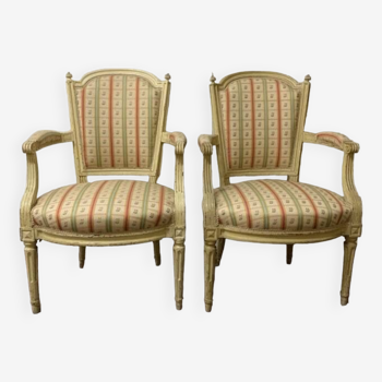 Pair Of Louis XVI Style Cabriolet Armchairs