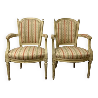 Pair Of Louis XVI Style Cabriolet Armchairs