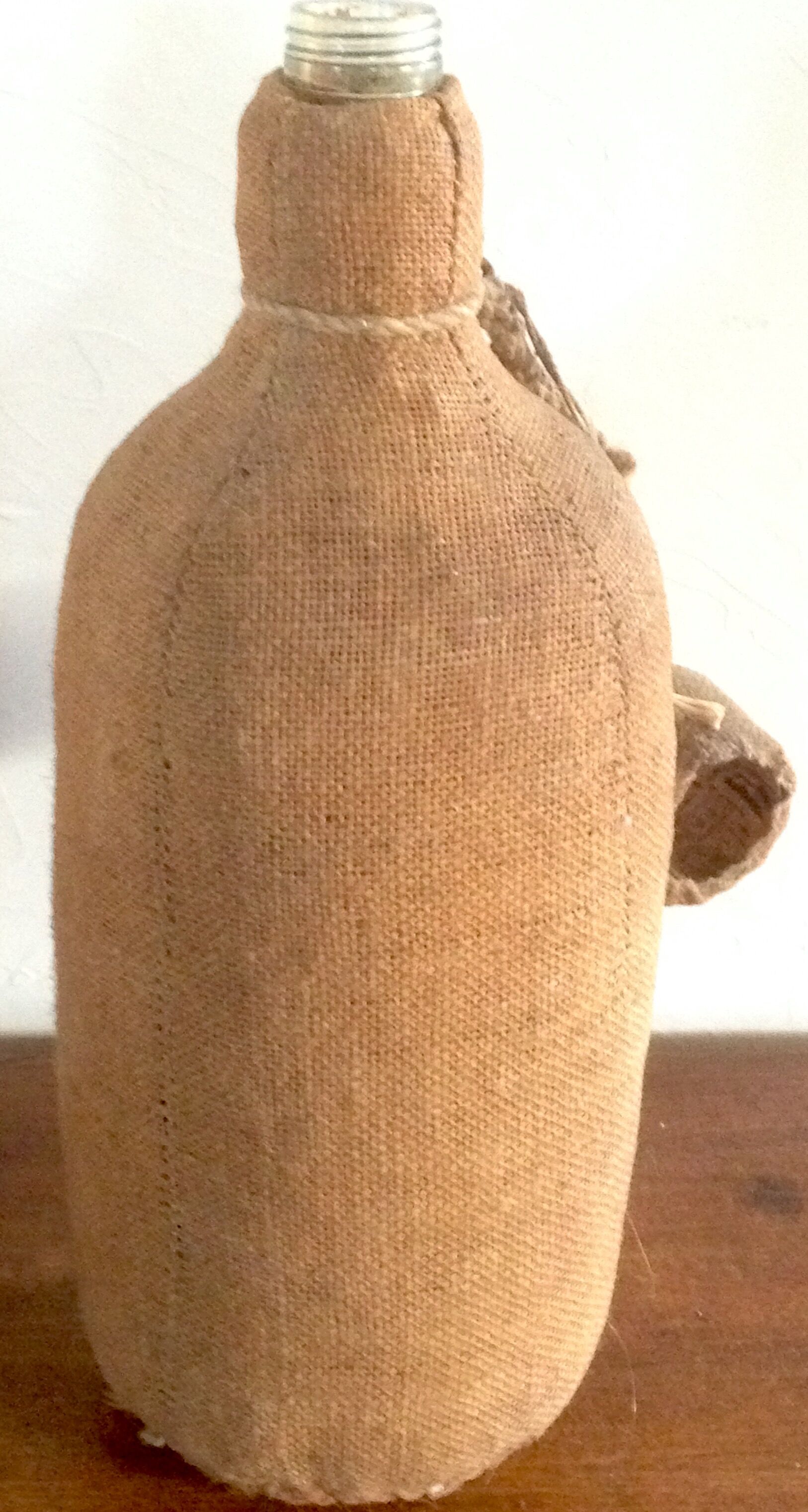 Bottle vintage burlap