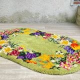 Oval rug from the 70s in pure wool 144x88cm