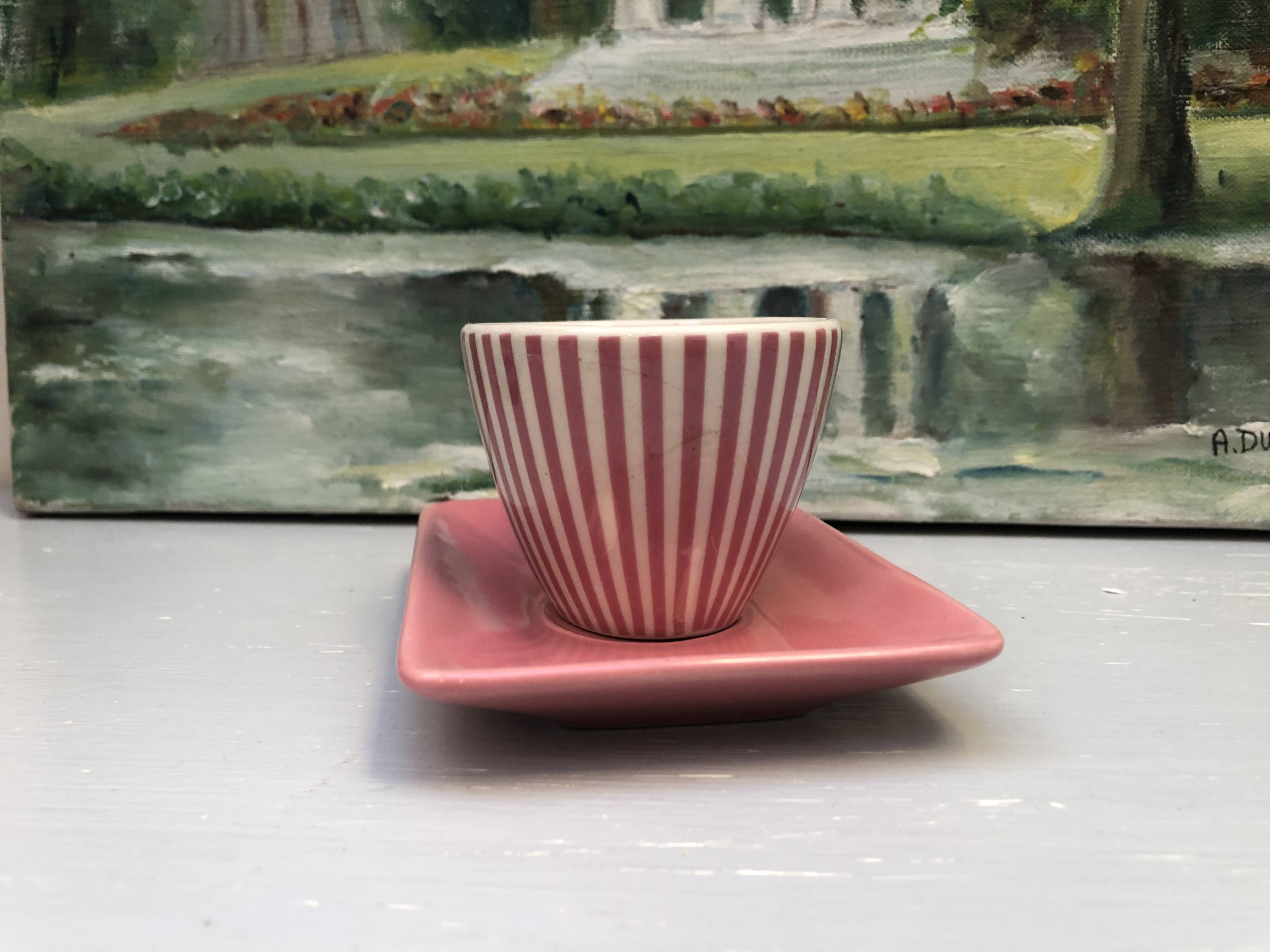 4 vintage ceramic coffee mugs edited by lbvyr circa