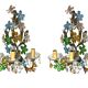 Large murano glass flower tole sconces set of 2