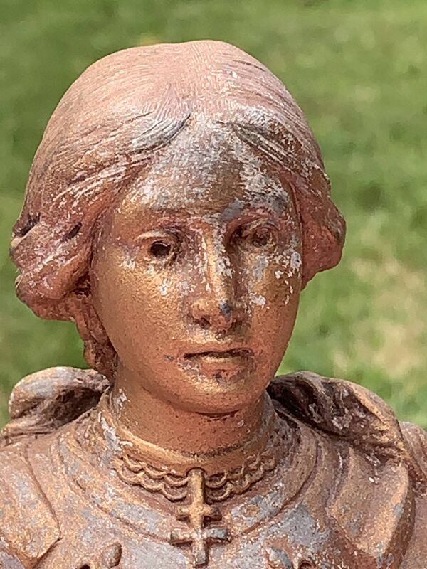 Buste Jeanne d’Arc en régule signé Defer, 1900